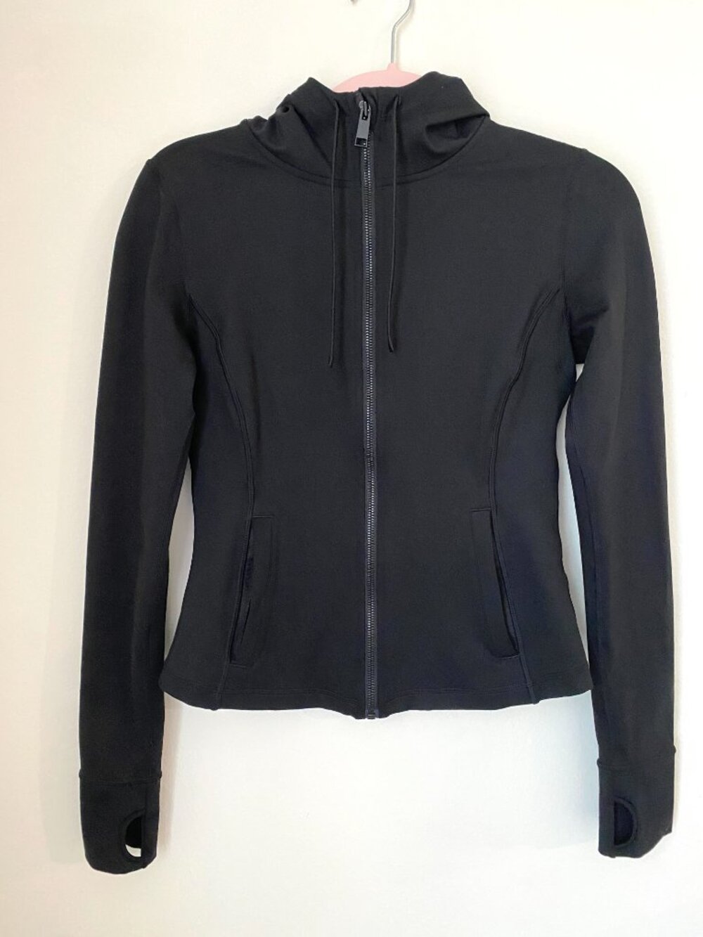 Carbon38 Athletic Zip Up Hooded Jacket in Cloud Compression | Like New | Black - Picture 3 of 10